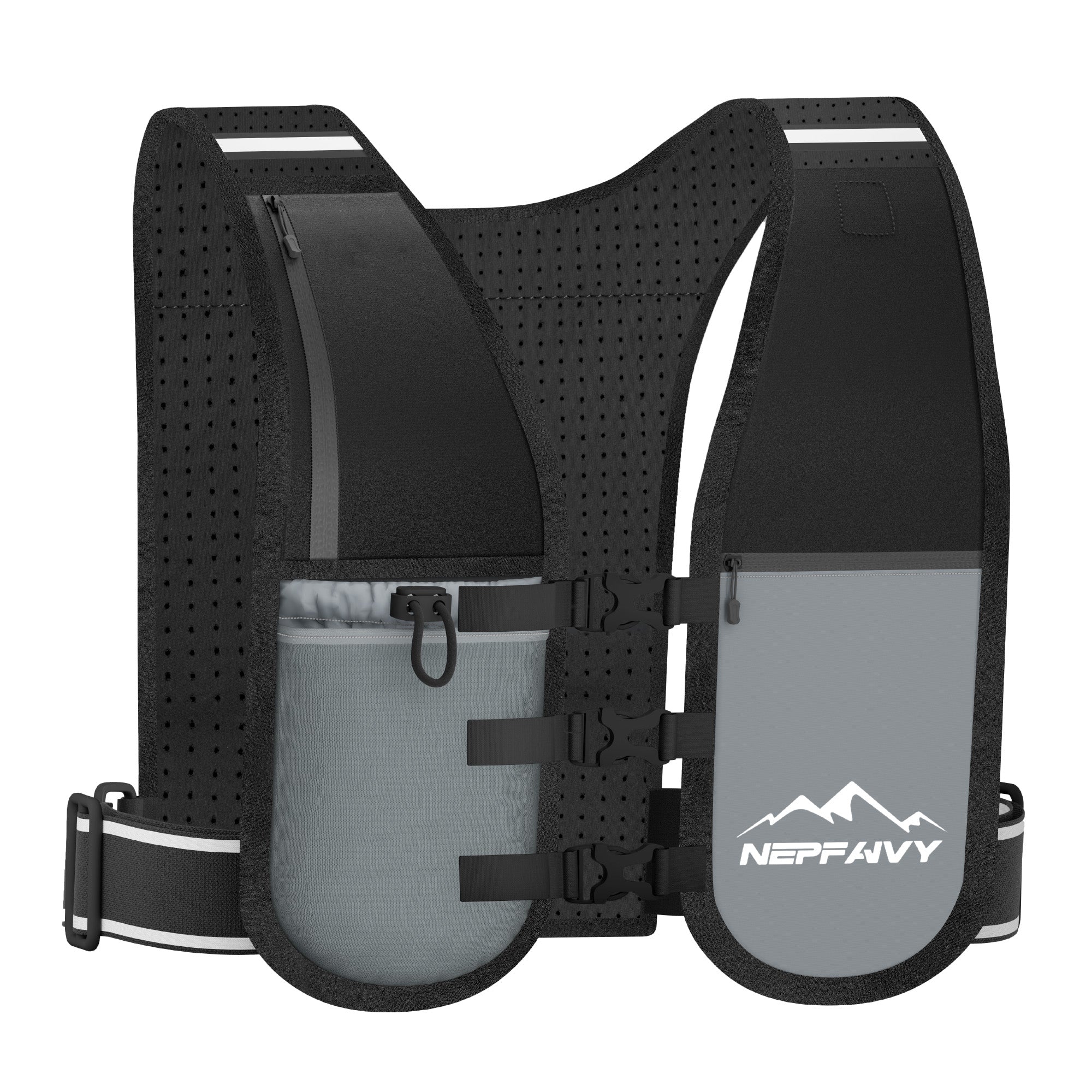 Nepfaivy Running Vest Women And Men  Reflective Running Vest With 6 Pockets  Waterproof Phone Holder  Adjustable Waist & Chest Band  Lightweight Hydration Running Vest For Outdoor Running Cycling